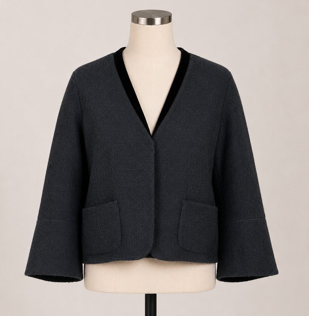 Leon Max | Black Wool Velvet Jacket 6